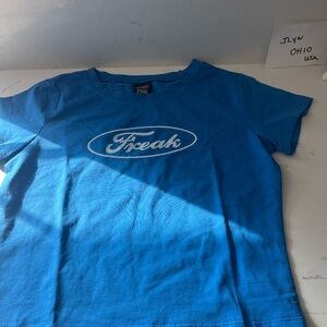 Cherry Kitten brand freak Blue Crop Top, baby tee crop tee